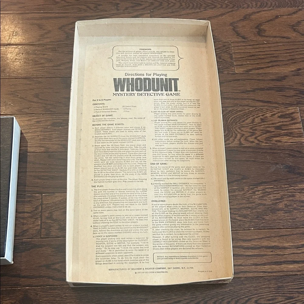 Whodunit Mystery Detective Game Vintage Box - Pink, Purple, Cream Artwork 1972 - Picture 7 of 8